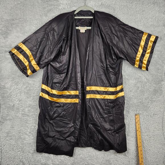 Oscar de la Renta Other - Vintage Oscar De La Renta Robe Womens Small Black Kimono Belted Striped 80s Boxy